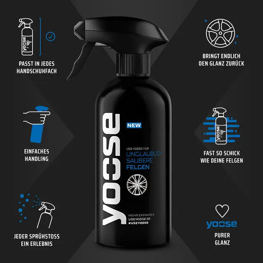 yoose Felgenreiniger 500ml zur Felgenpflege - pH-neutral für Alu & Stahl" - my-Glanz